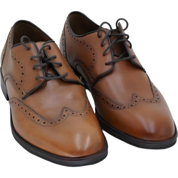 Men's Johnston Murphy Henric Tan Wingtip Oxfords US 10 - Picture 4 of 6